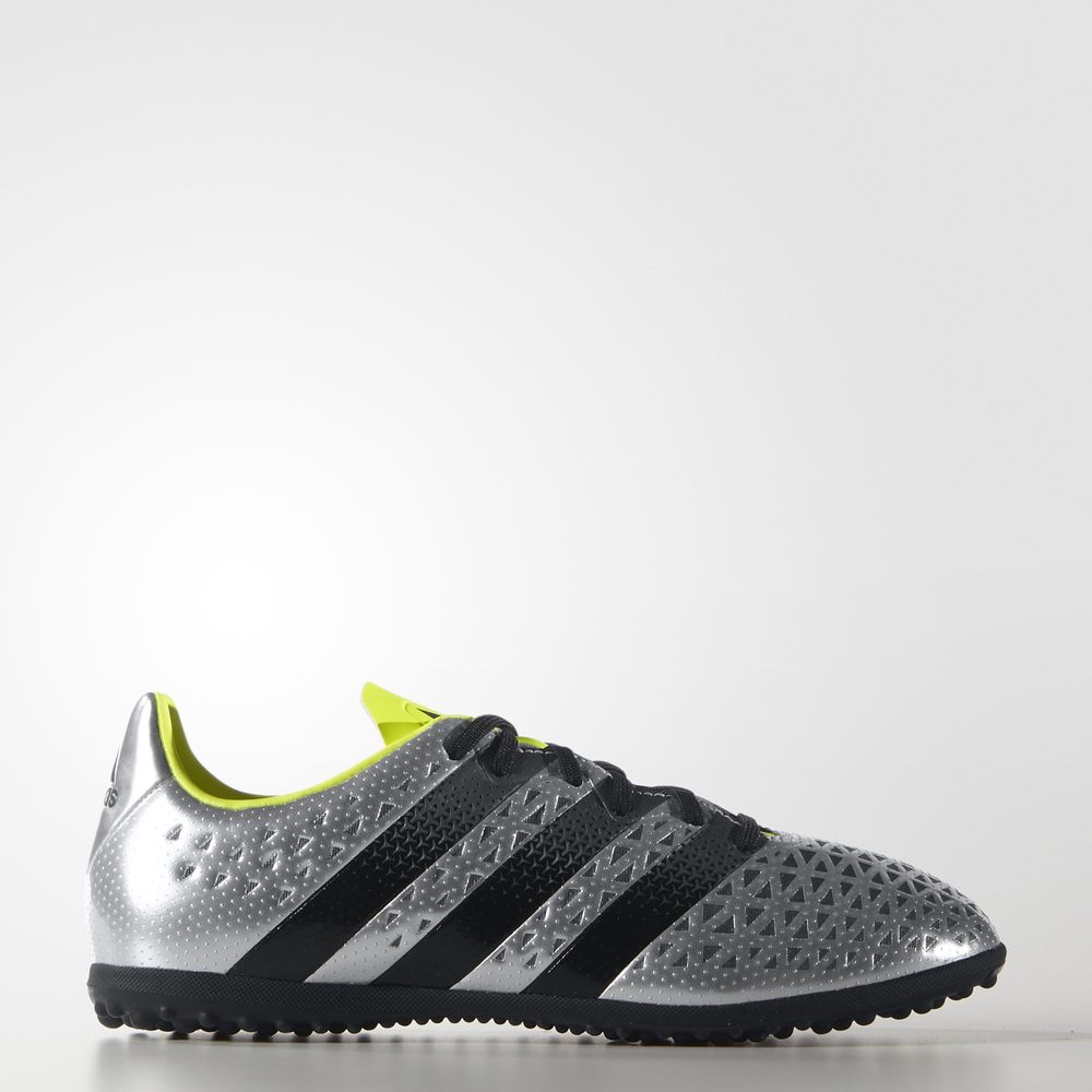 Adidas Ace 16.3 Turf - ποδοσφαιρικα παπουτσια για κοριτσια - Ασημι Μεταλλικός/Μαυρα/Κίτρινα,Μέγεθος: